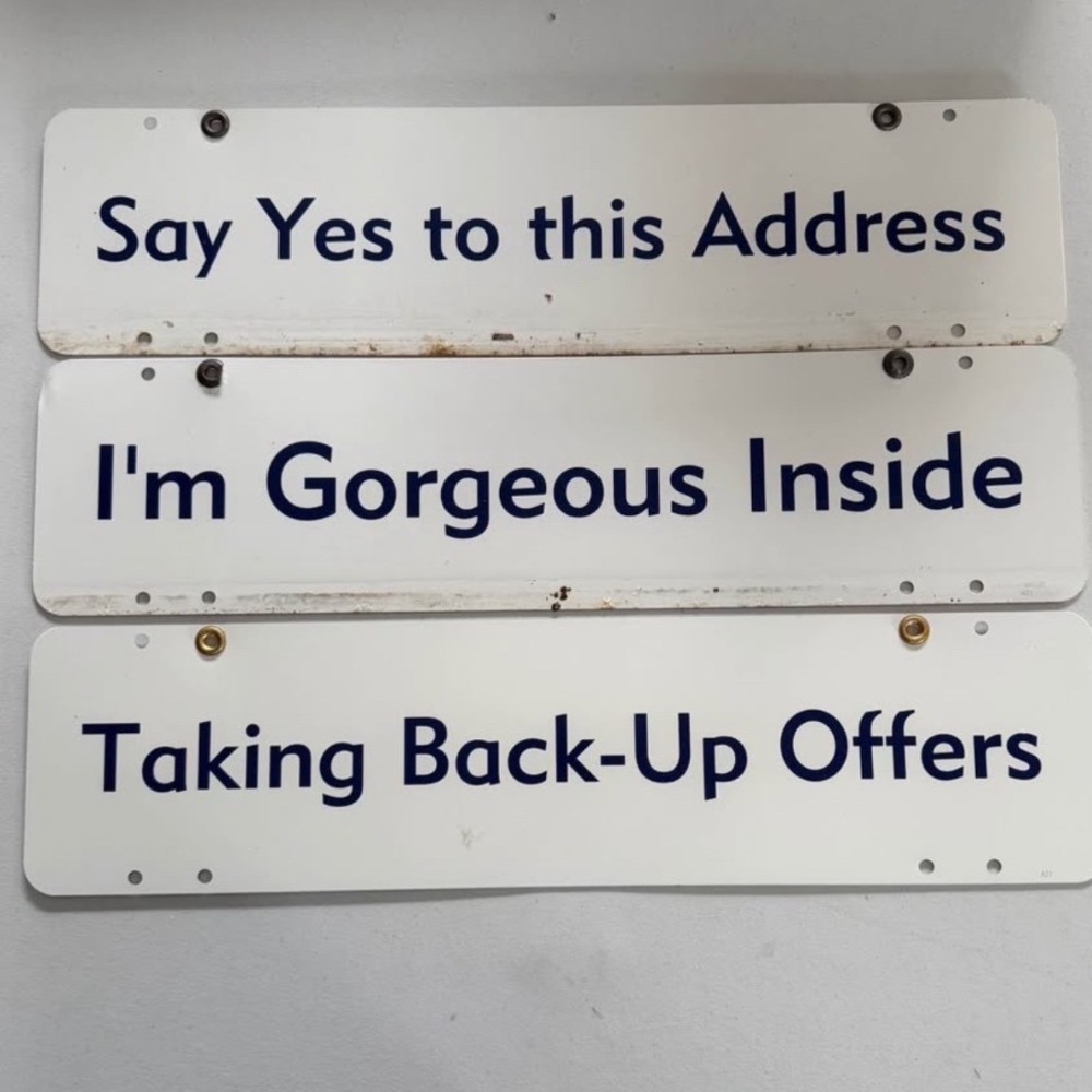 Real Estate Rider Signs Metal Set of 3 24" x 6" Eye catching Signs